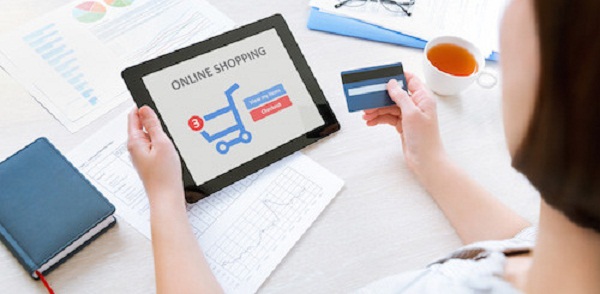Online shopping with digital tablet