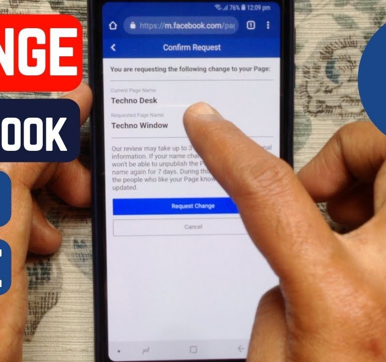 How to change facebook page name