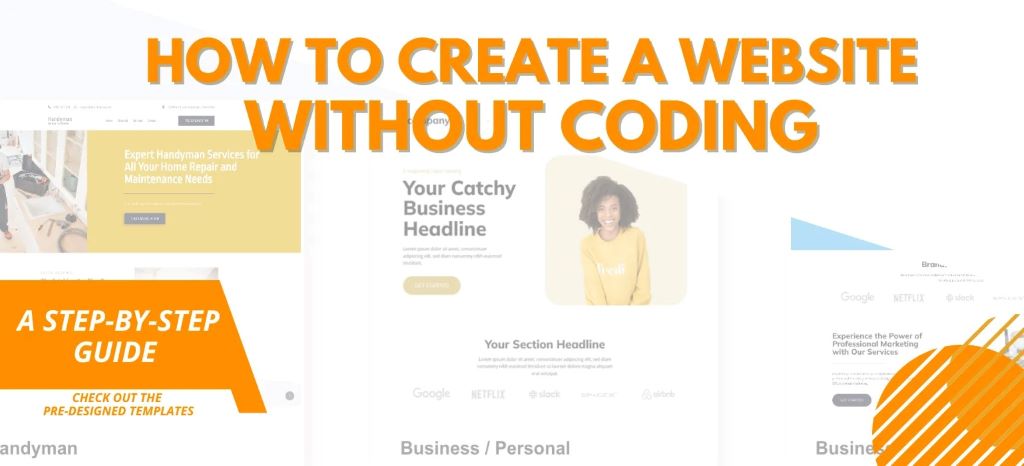 Entrepreneur creating a professional website without coding skills