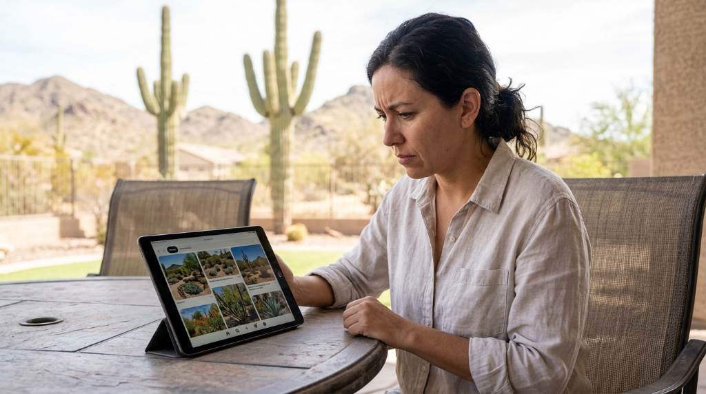 Phoenix user checking Pinterest privacy settings on mobile device